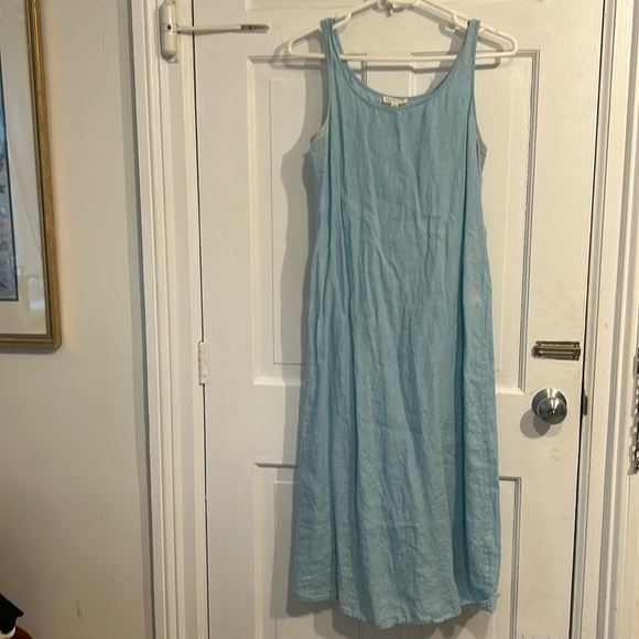 Organic linen light blue maxi dress - Picture 1 of 5